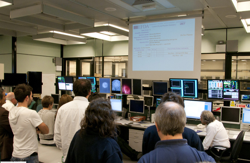 Scientists following the first plasma attempt after the 2009-2011 shutdown.