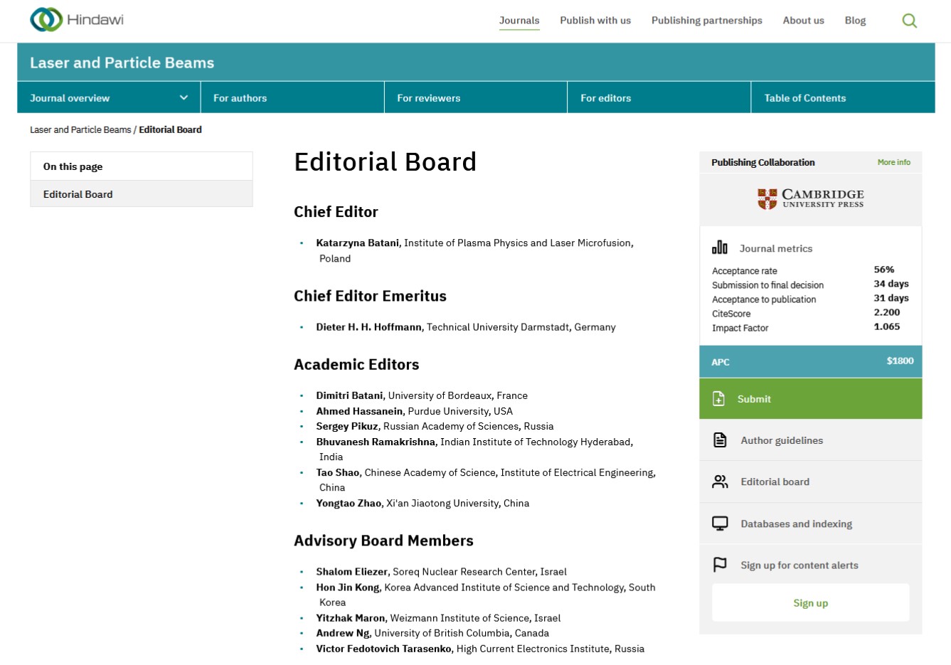 Laser and Particle Beams