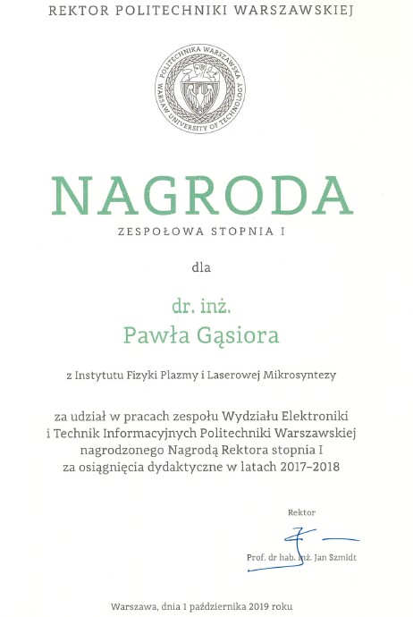 Pawel Gasior dyplom
